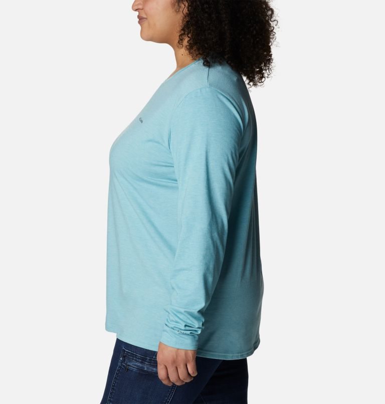 Women's Columbia Sun Trek Long Sleeve T Shirts Turquoise | Plus Size CA-SA685